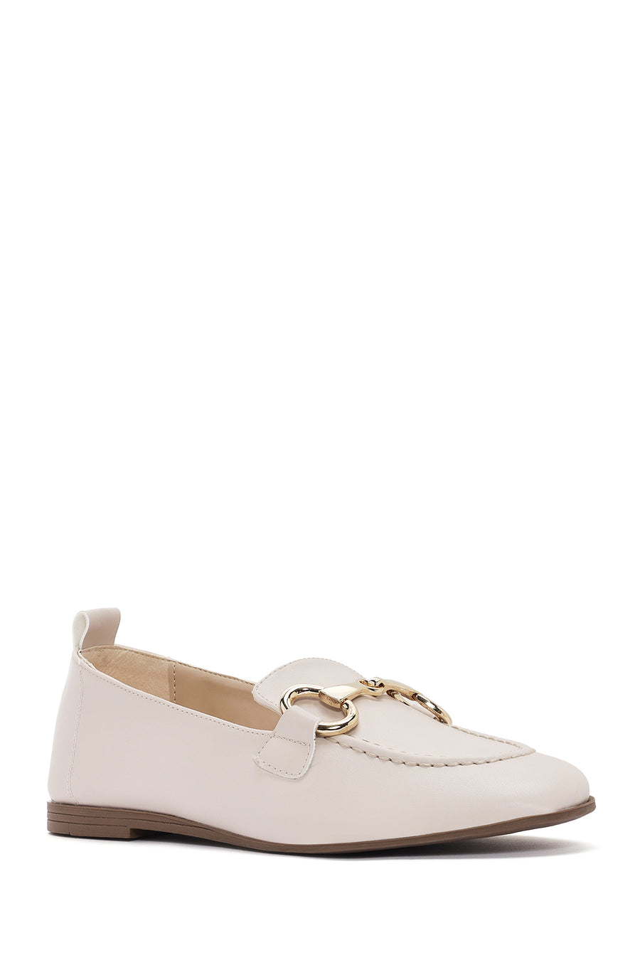 Kadın Krem Maskülen Loafer