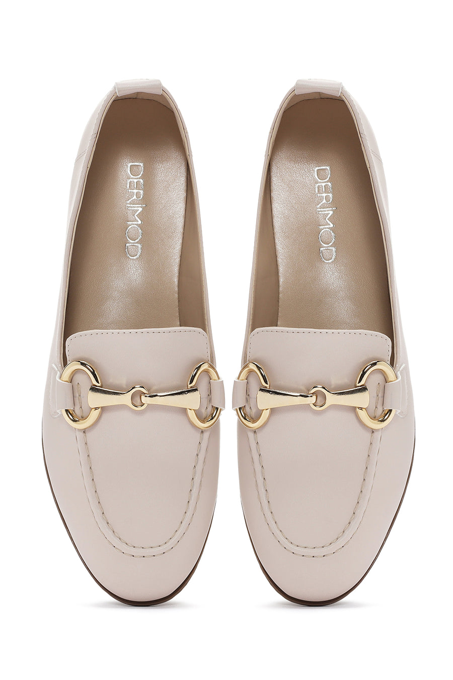 Kadın Krem Maskülen Loafer