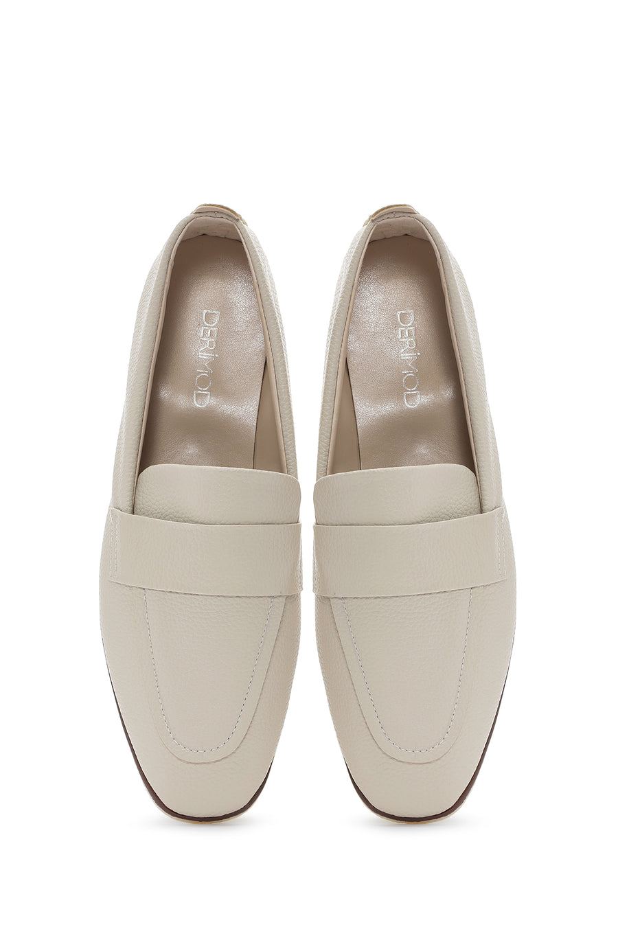 Kadın Krem Maskülen Loafer