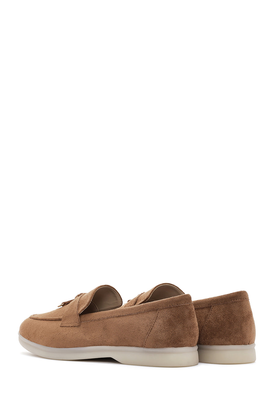 Kadın Taba Püsküllü Süet Maskülen Loafer