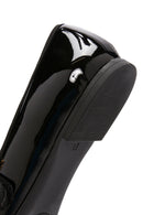 Women's Black Stoned Patent Leather Ballerinas | Derimod