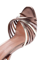 Kadın Bronz Bilekten Bantlı İnce Topuklu Sandalet | Derimod