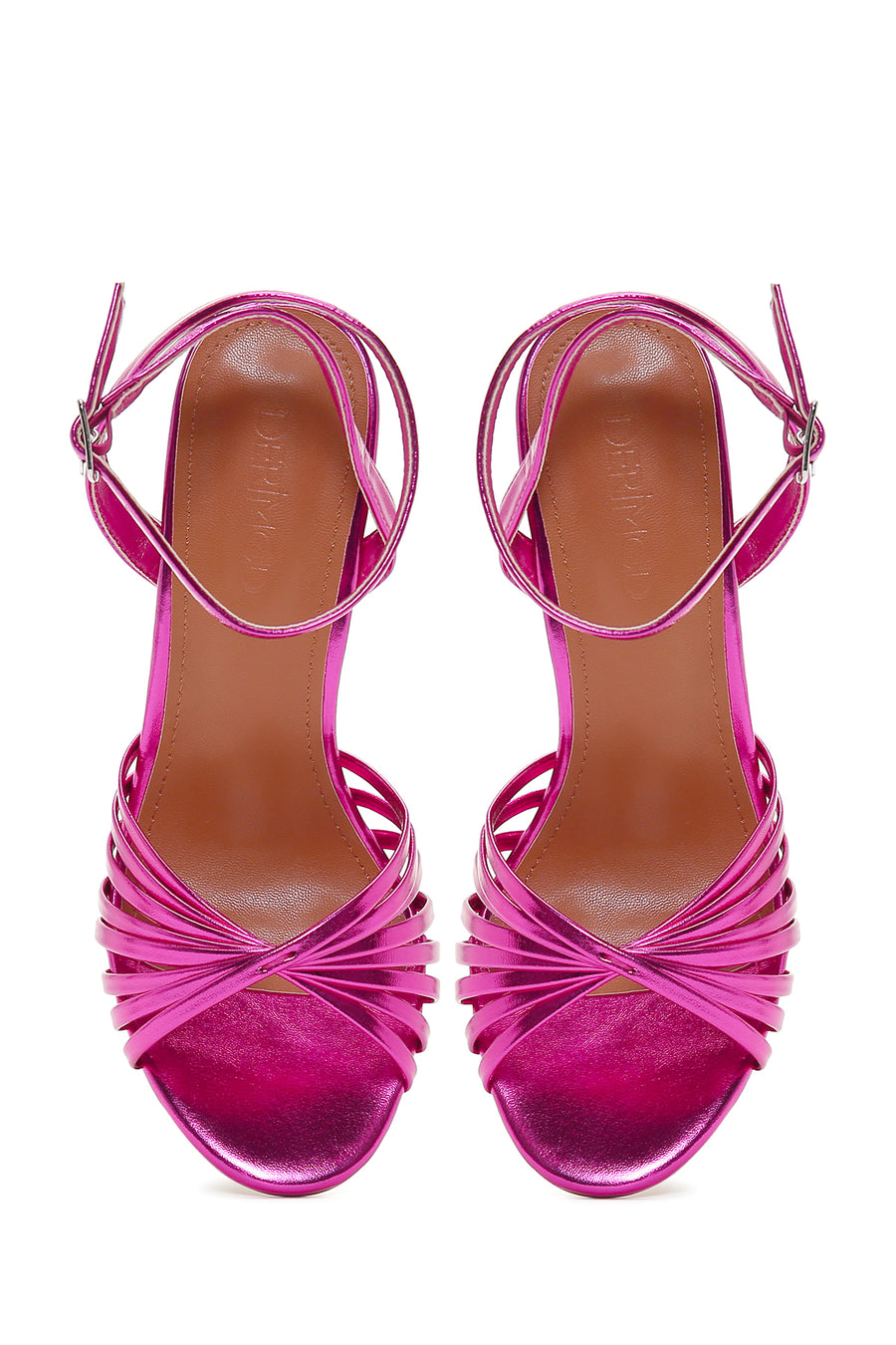 Women's Pink Ankle Strap Thin Heel Sandals