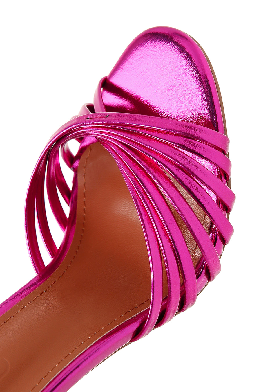 Women's Pink Ankle Strap Thin Heel Sandals