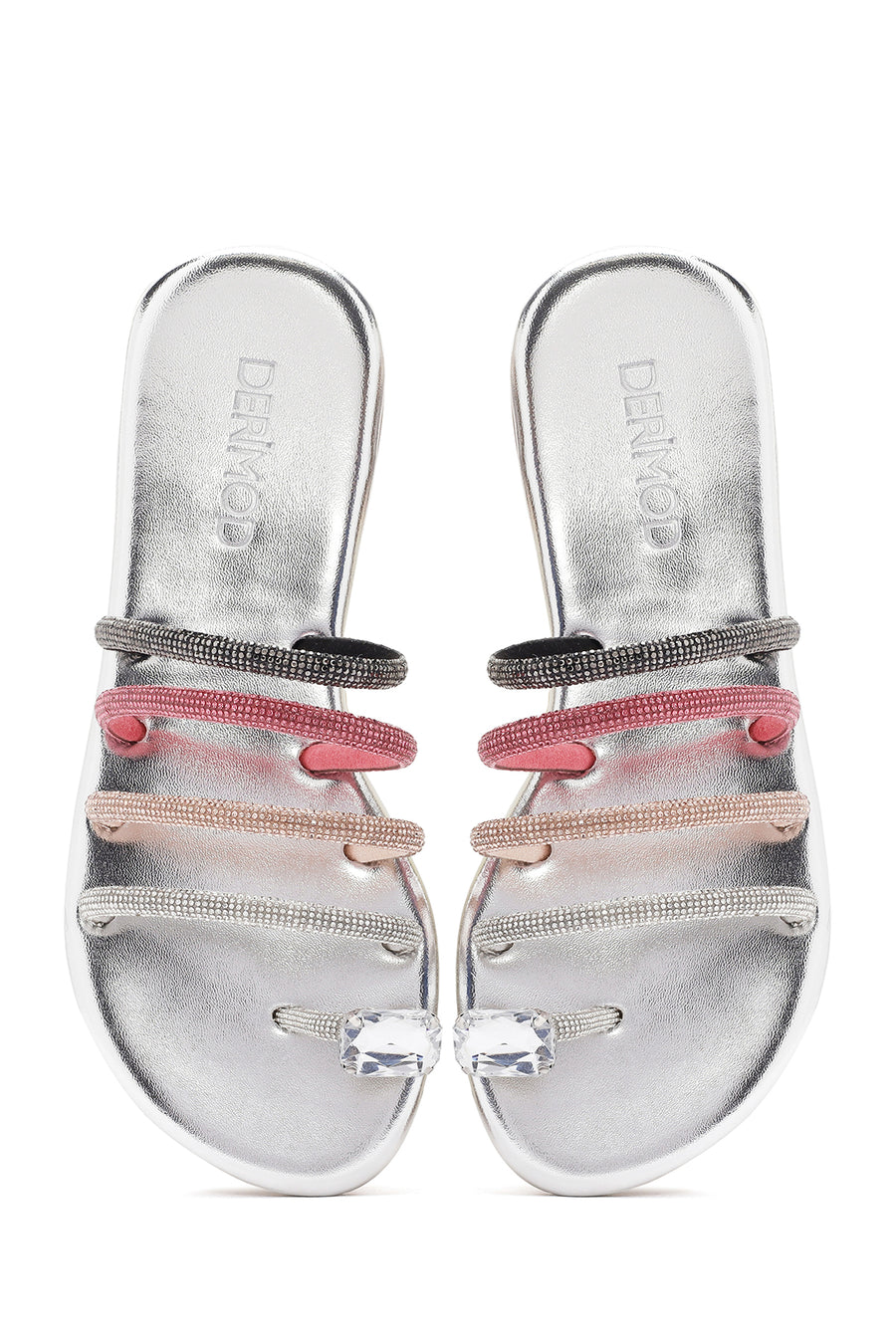 Women's Multicolored Stone Flip Flops