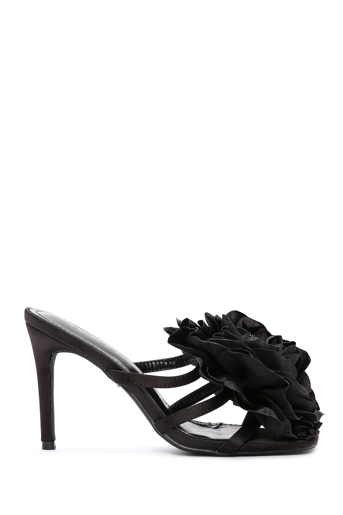 Kadın Siyah Aksesuar Detaylı İnce Topuklu Terlik 24SFE451414 | Derimod