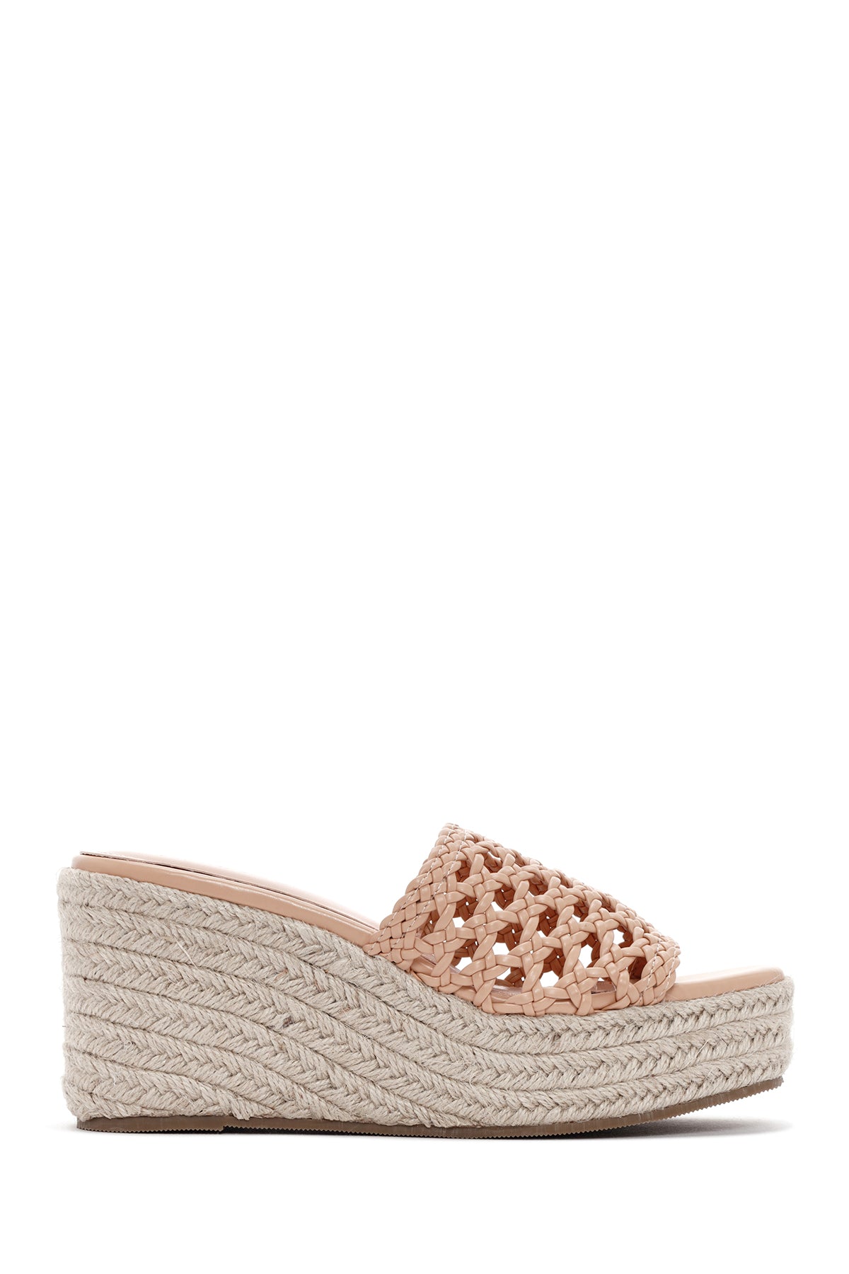 Women's Beige Wedge Heeled Slippers 24SFE451618 | Derimod