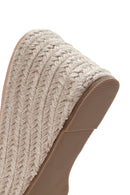 Women's Beige Wedge Heeled Slippers | Derimod