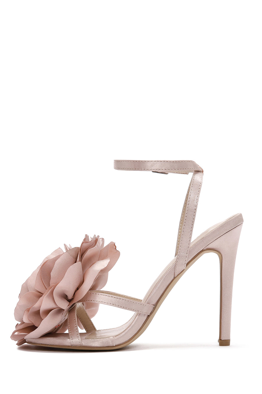 Women's Beige Ankle Strap Accessory Detailed Thin Heel Sandals