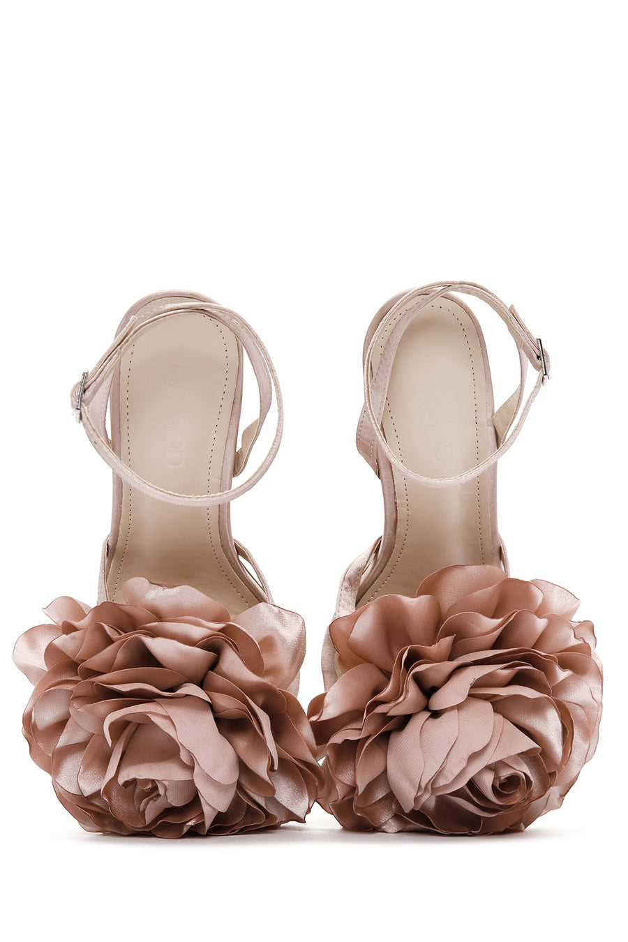 Women's Beige Ankle Strap Accessory Detailed Thin Heel Sandals