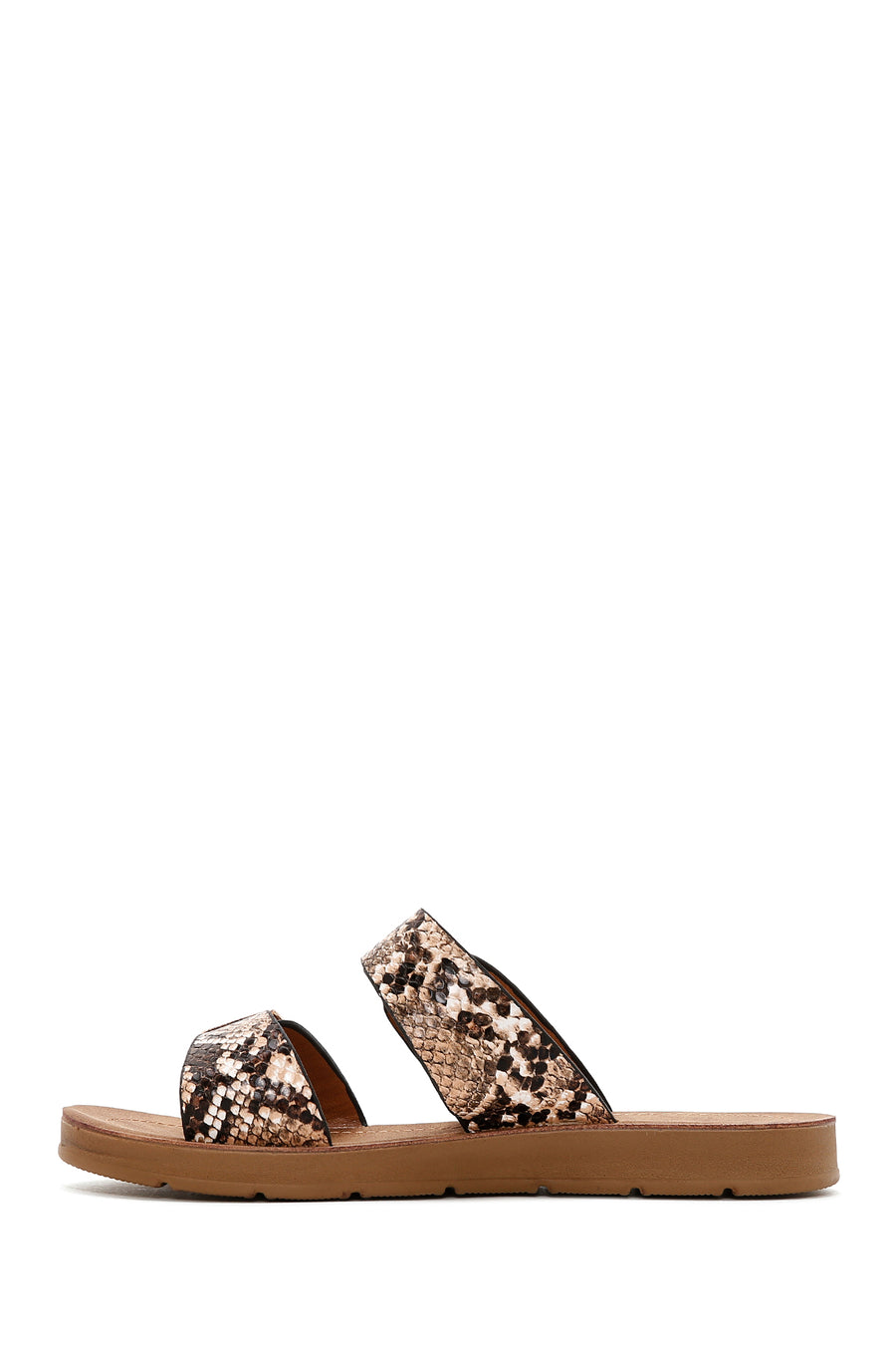 Women's Brown Double Buckle Slippers