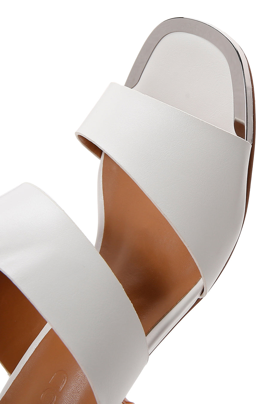 Women's White Heeled Slippers