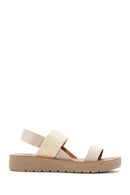 Women's Beige Ankle Elastic Sandals | Derimod
