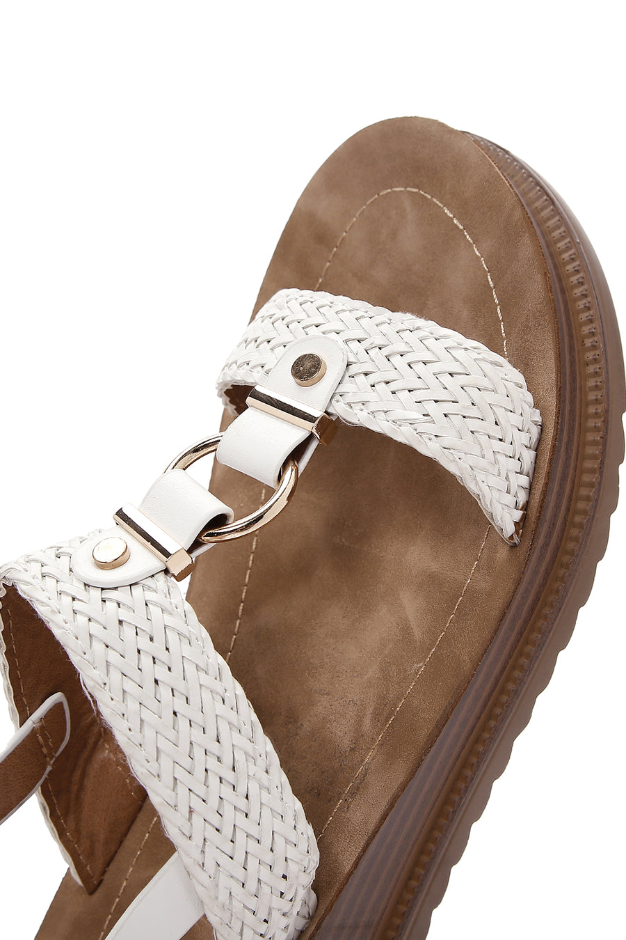 Women's White Ankle Strap Sandals