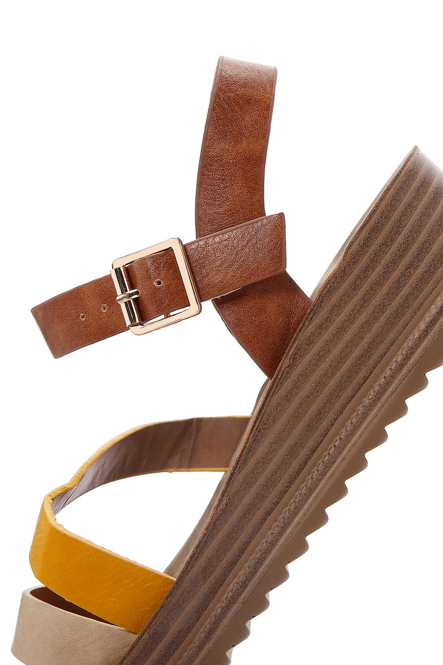 Women's Tan Ankle Strap Thick Soled Sandals