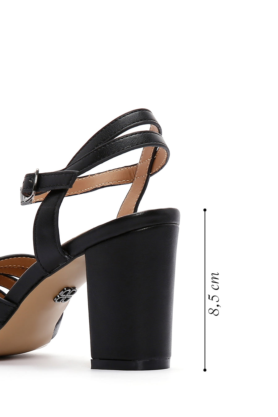 Women's Black Ankle Strap High Heel Sandals