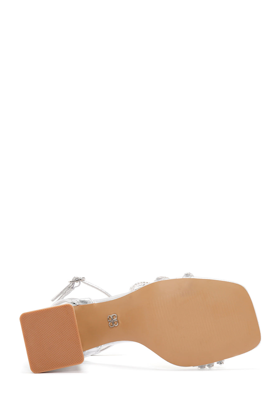 Women's Silver Ankle Strap Heeled Sandals