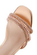 Kadın Pembe Bilekten Bantlı Taşlı Topuklu Sandalet | Derimod