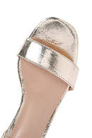 Kadın Altın Bilekten Bantlı Metalik İnce Topuklu Sandalet | Derimod