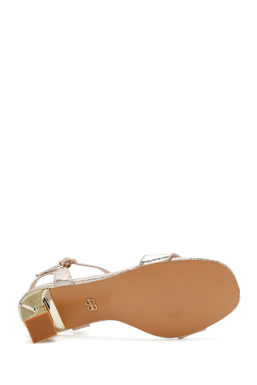 Women's Gold Ankle Strap Metallic Thin Heel Sandals