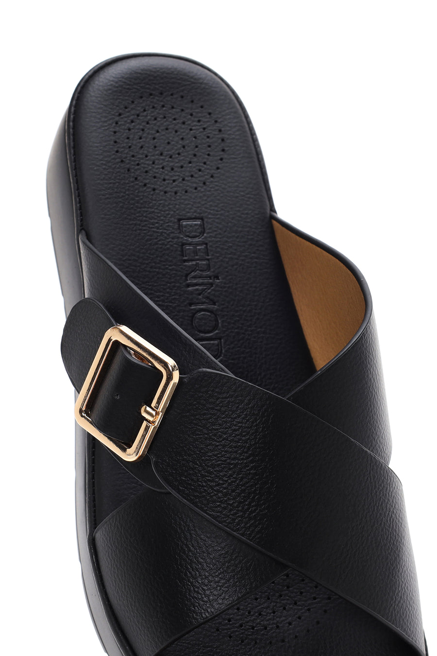 Women's Black Thick Soled Comfort Slippers
