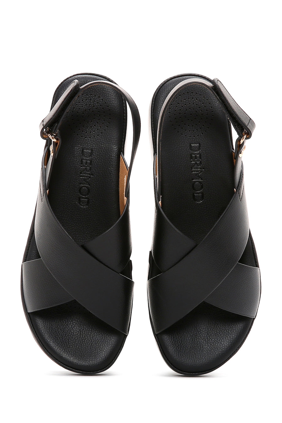 Kadın Siyah Bilekten Bantlı Comfort Sandalet