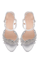 Kadın Gümüş Taşlı İnce Topuklu Sandalet | Derimod