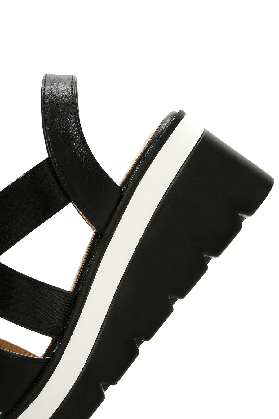 Women's Black Wedge Heeled Sandals