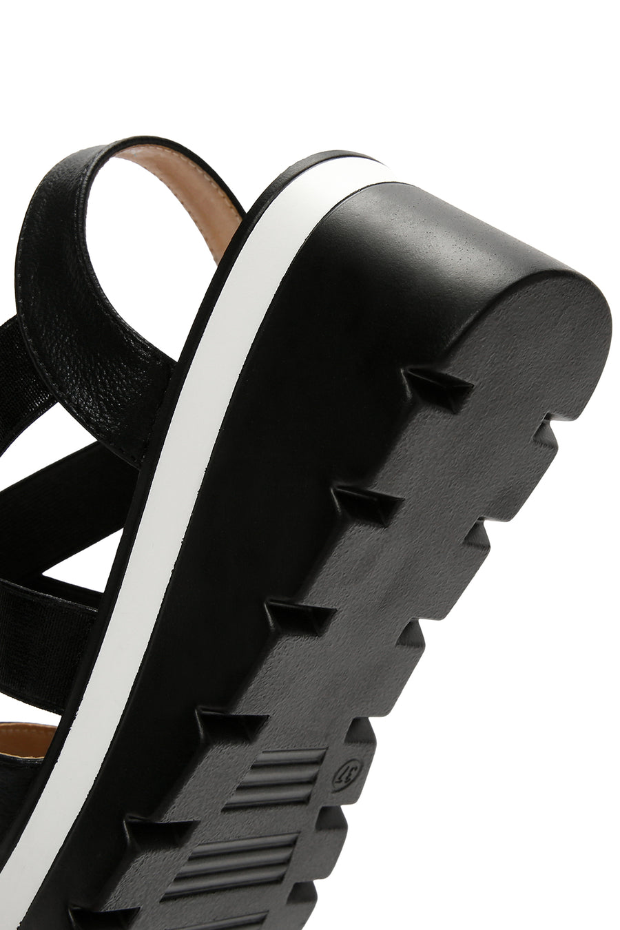 Women's Black Wedge Heeled Sandals