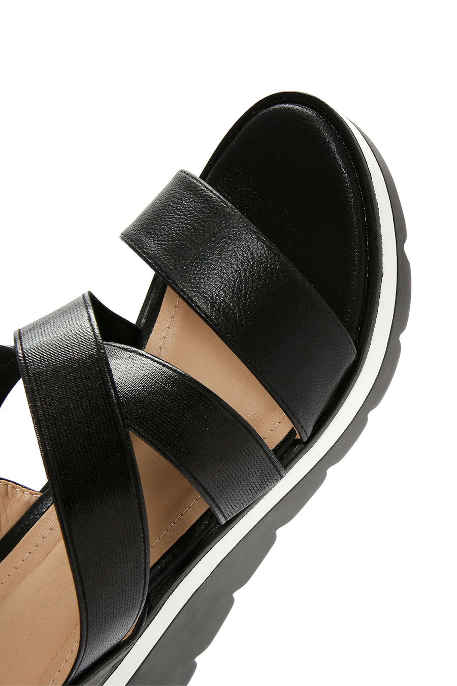 Women's Black Wedge Heeled Sandals
