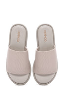 Women's Gray Thick Soled Slippers | Derimod