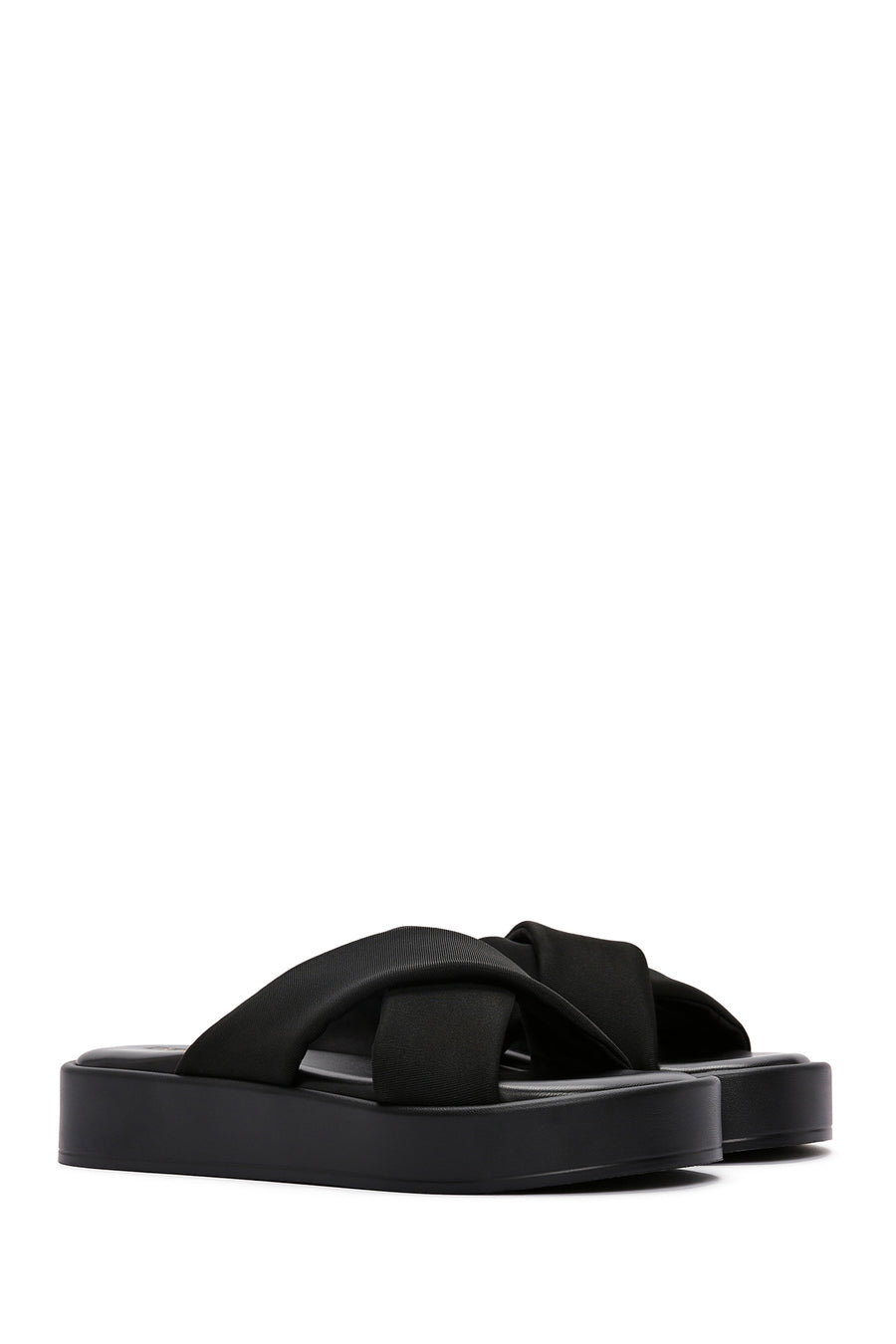 Women's Black Thick Soled Slippers