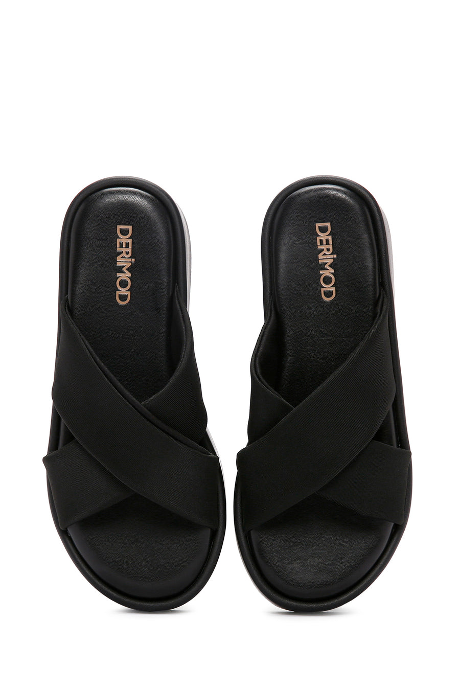Women's Black Thick Soled Slippers