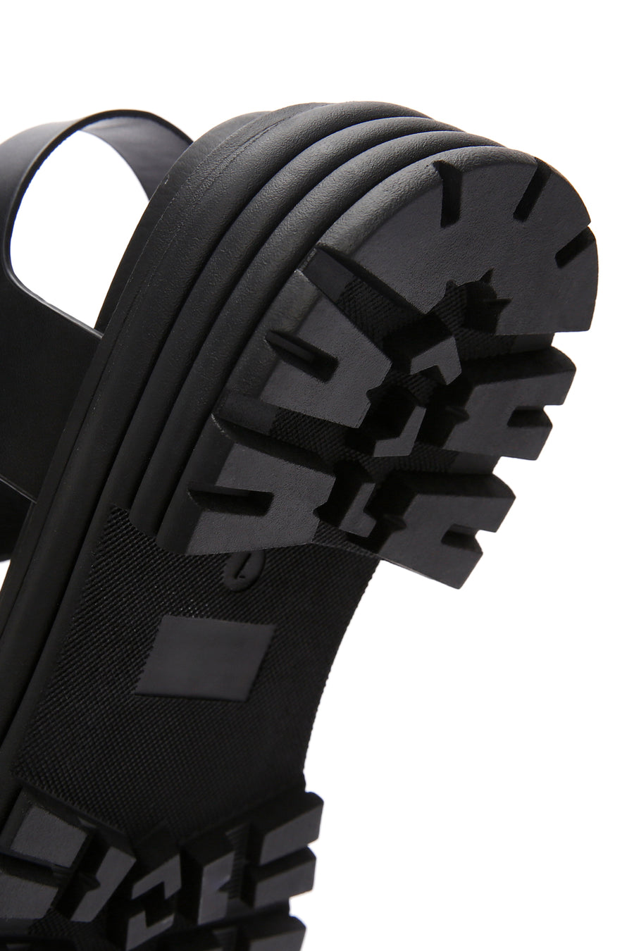 Women's Black Ankle Strap Thick Soled Sandals