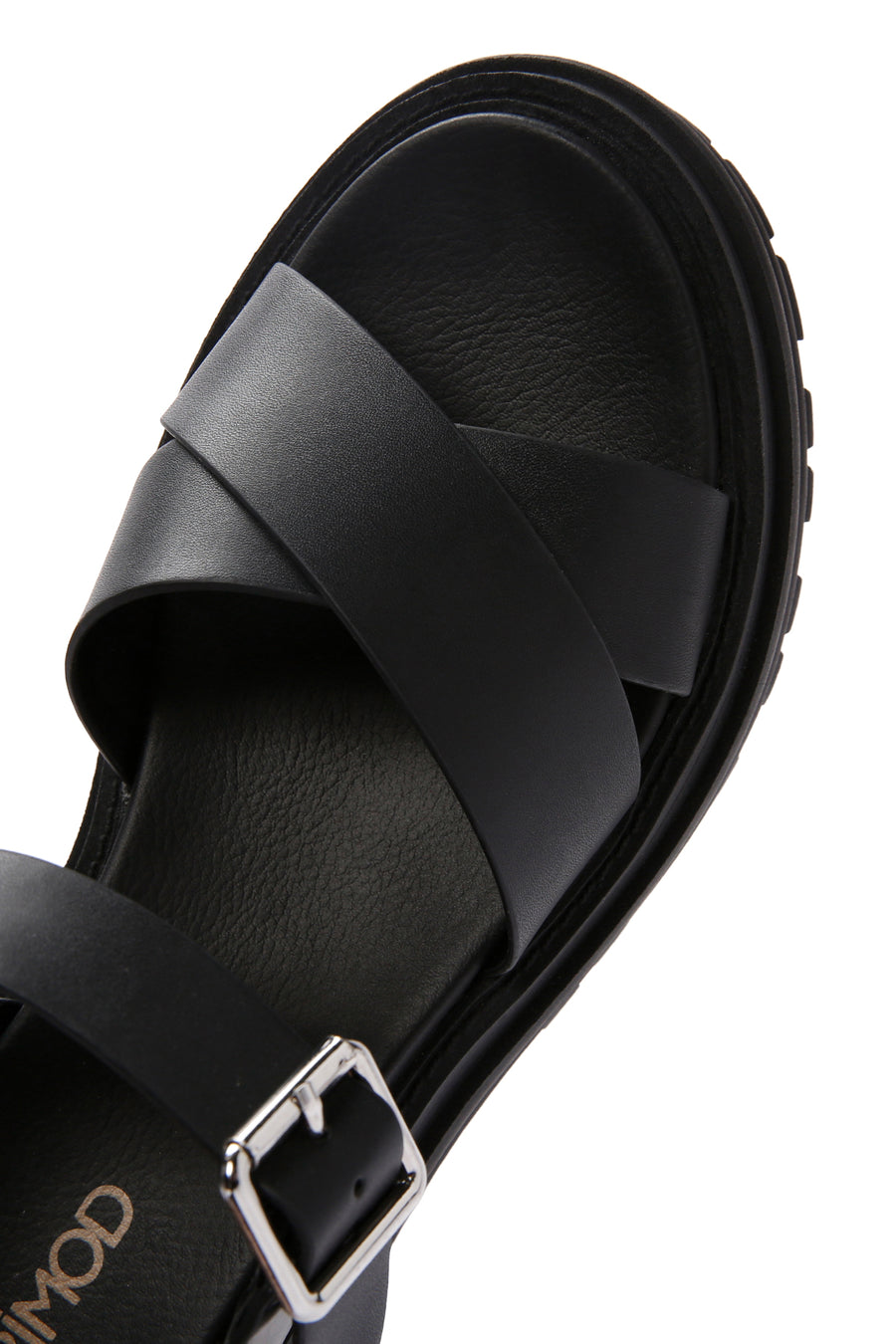 Women's Black Ankle Strap Thick Soled Sandals