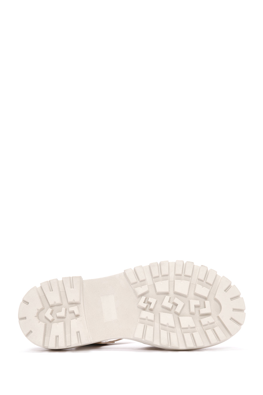 Women's Beige Ankle Strap Thick Soled Nubuck Sandals