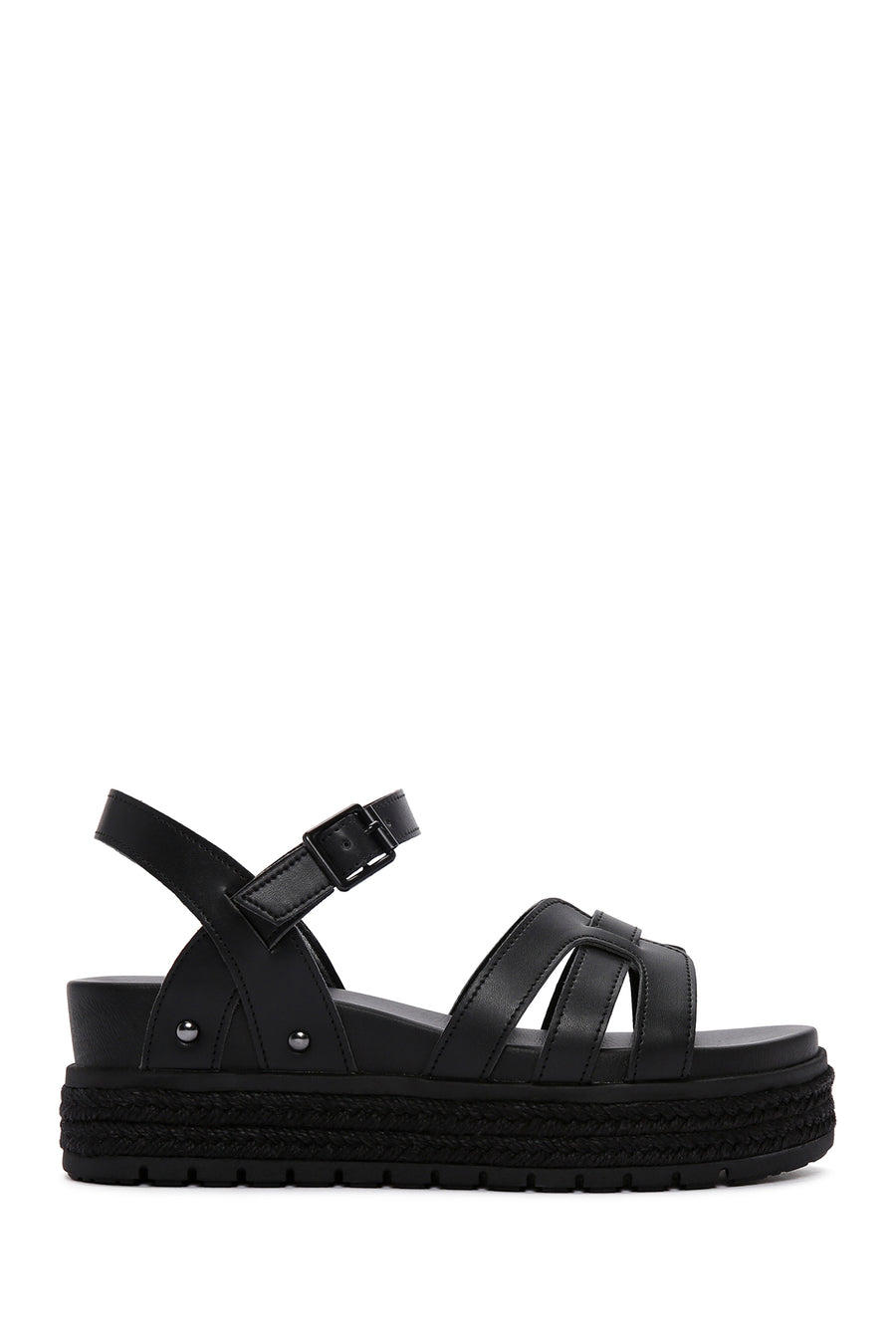 Women's Black Ankle Strap Thick Soled Sandals 24SFE480718 | Derimod
