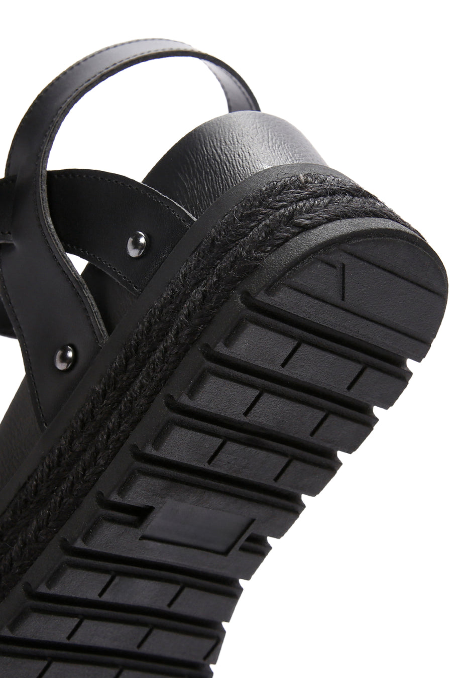 Women's Black Ankle Strap Thick Soled Sandals