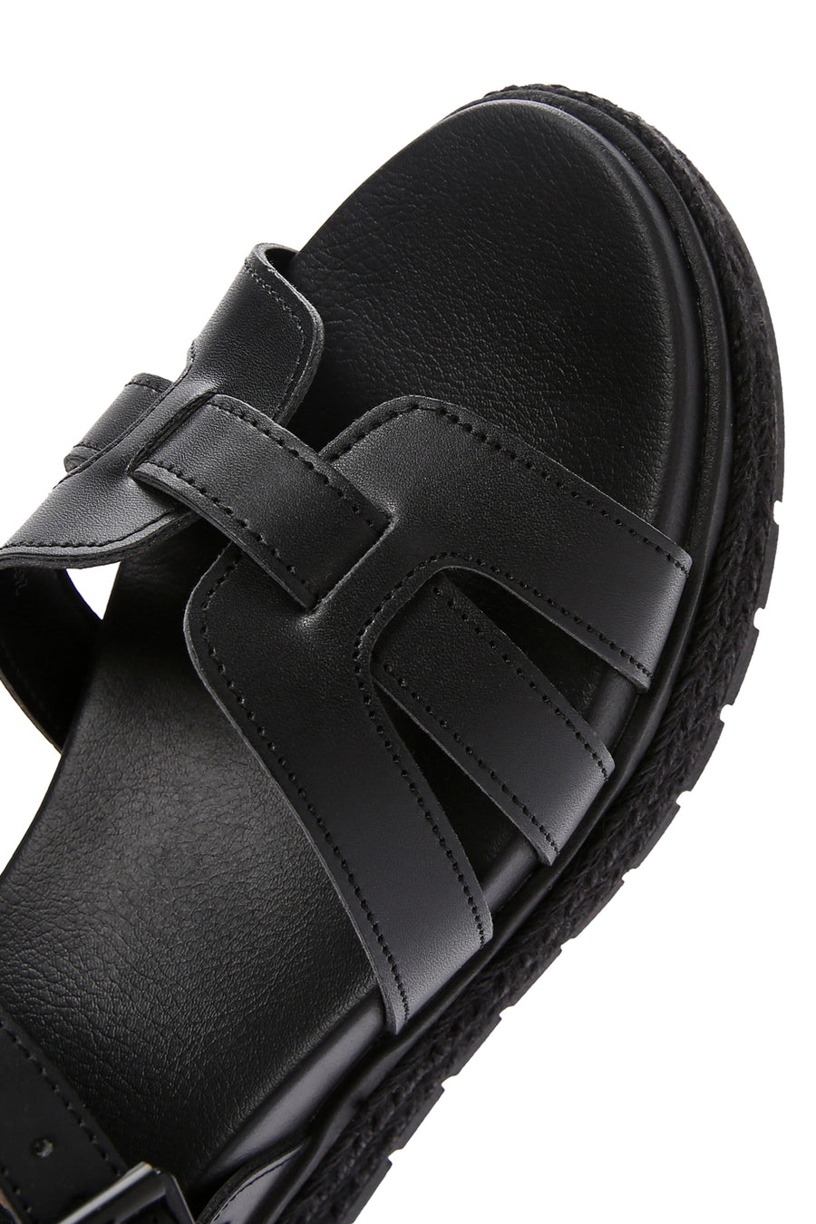 Women's Black Ankle Strap Thick Soled Sandals
