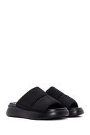 Women's Black Thick Soled Slippers | Derimod