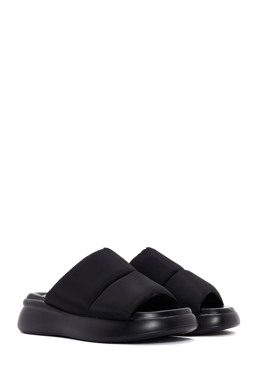 Women's Black Thick Soled Slippers