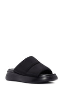 Women's Black Thick Soled Slippers | Derimod