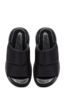 Women's Black Thick Soled Slippers | Derimod