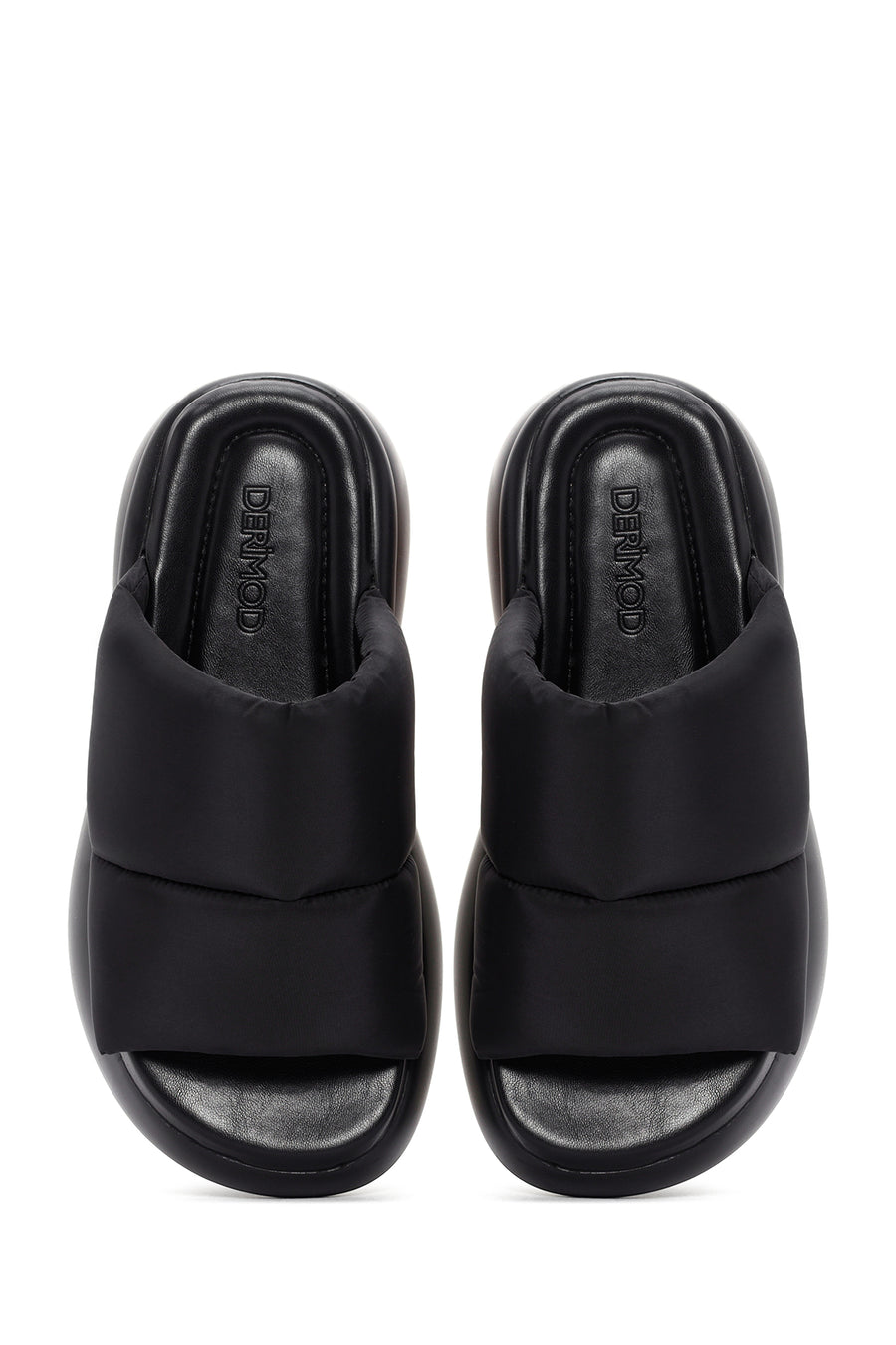 Women's Black Thick Soled Slippers