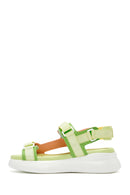 Women's Green Ankle Strap Thick Soled Sandals | Derimod