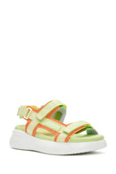 Women's Green Ankle Strap Thick Soled Sandals | Derimod