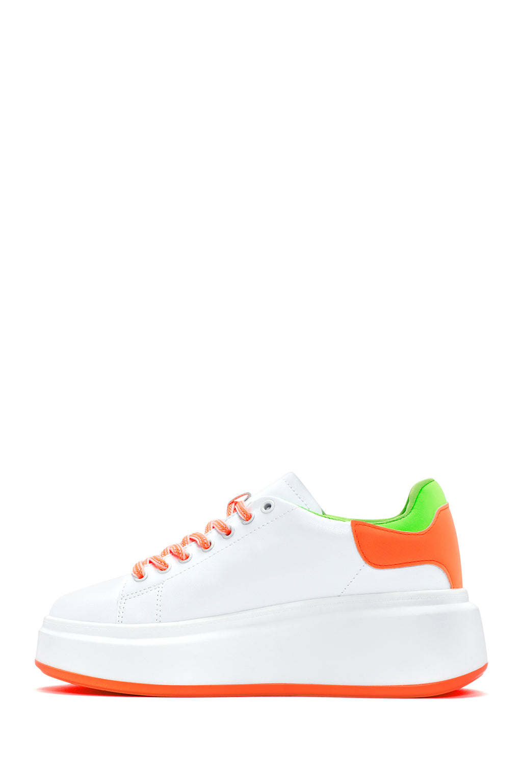 Kadın Beyaz Bağcıklı Kalın Tabanlı Sneaker