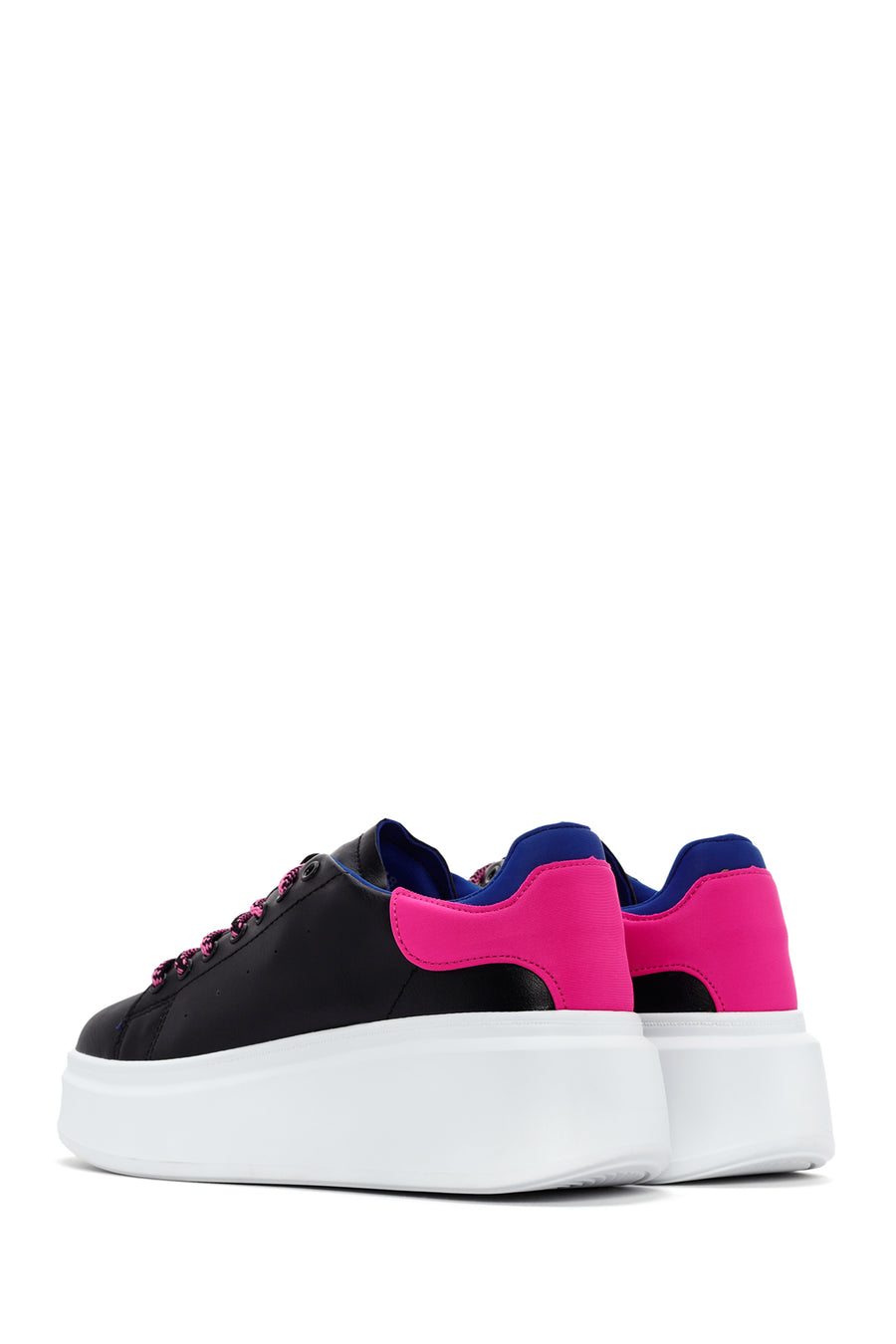 Kadın Siyah Bağcıklı Kalın Tabanlı Sneaker