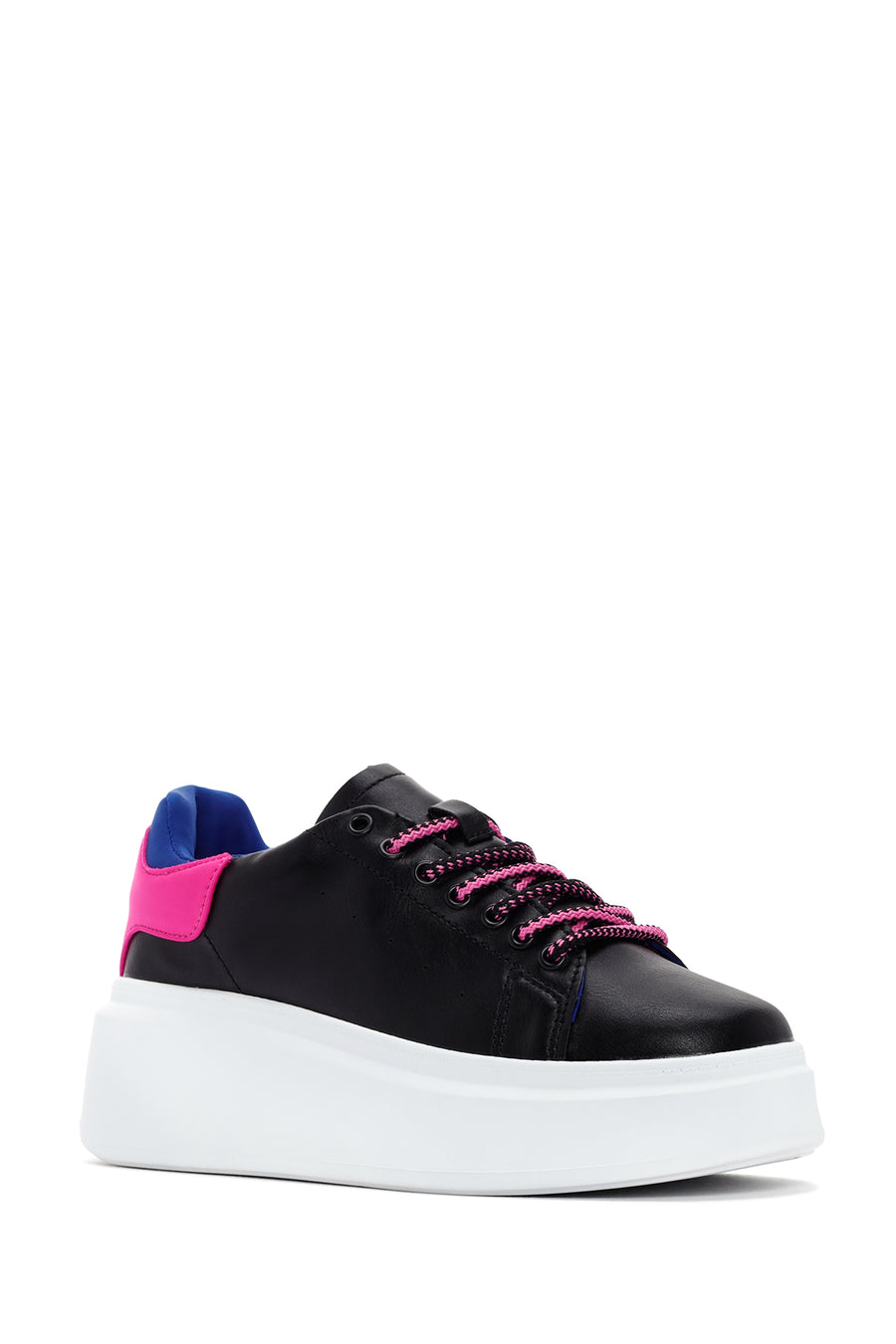 Kadın Siyah Bağcıklı Kalın Tabanlı Sneaker