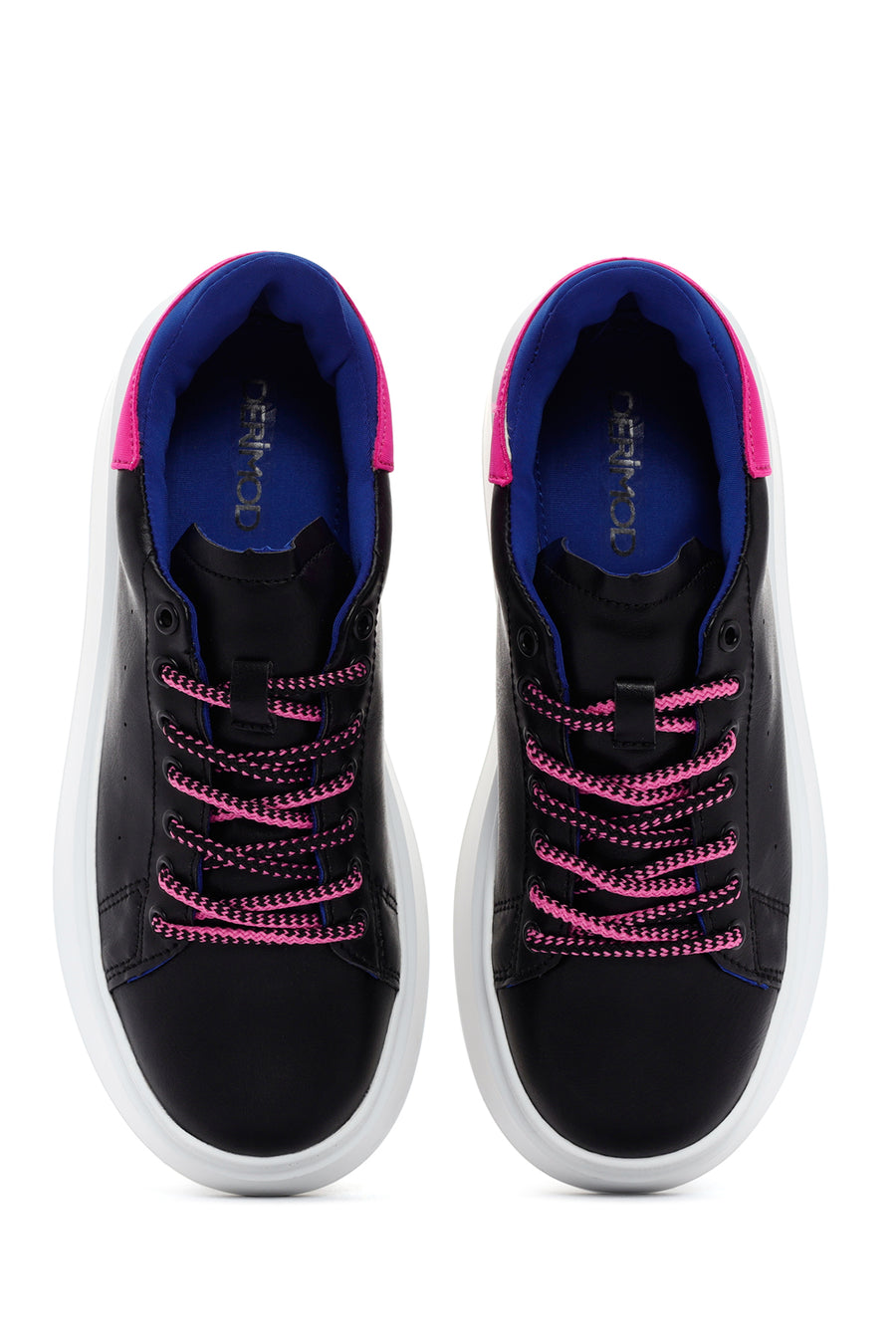 Kadın Siyah Bağcıklı Kalın Tabanlı Sneaker